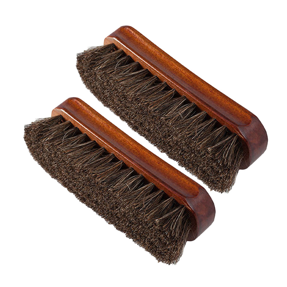Sneaker Cleaner - 2Pcs Shoe Polishing Brush Horsehair Bristles